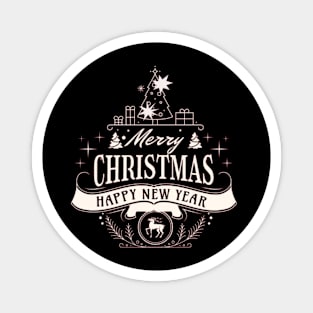 merry christmas happy new year Magnet